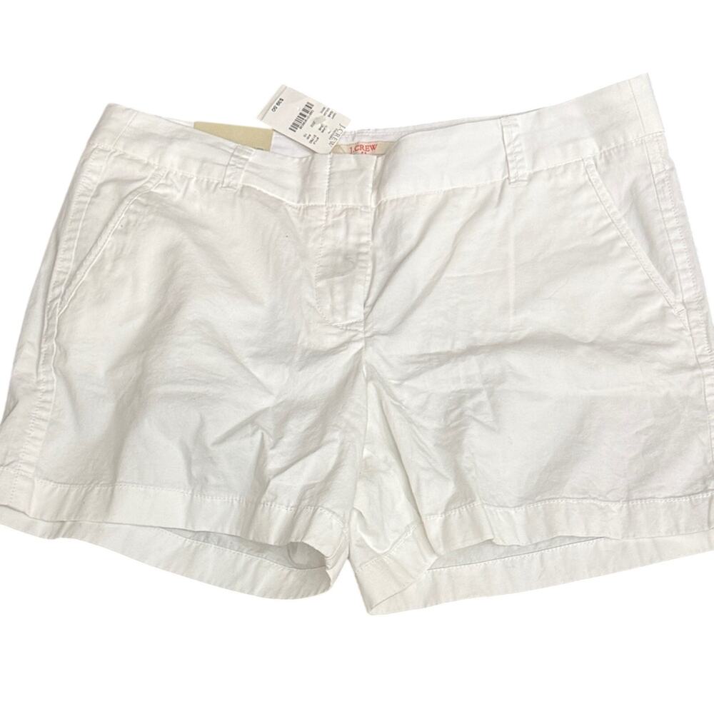 J.Crew City Fit Chino Shorts White Sz 10 NWT Classic Preppy